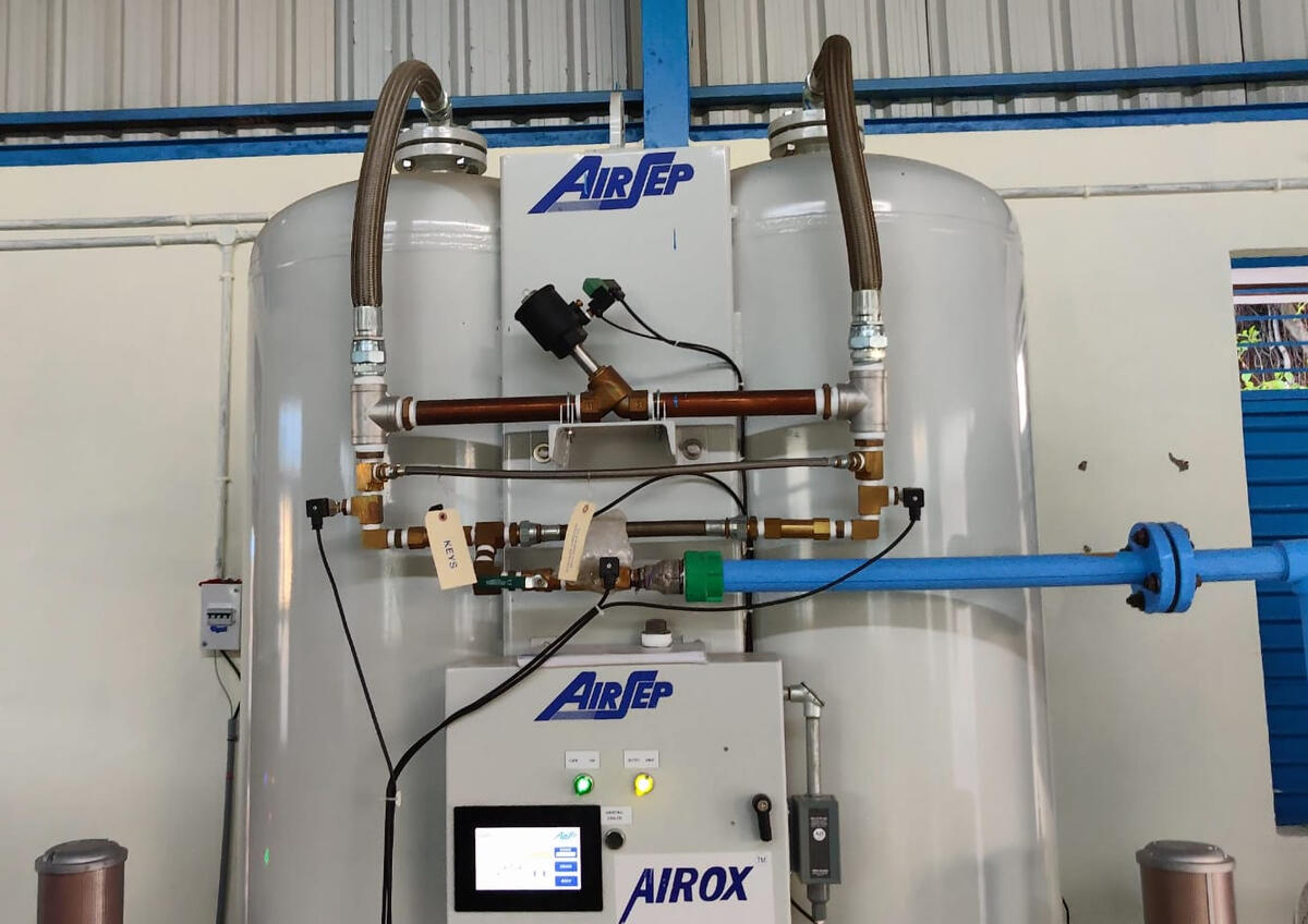 An image of oxygen production tanks in the Kurnool General Hospitals.